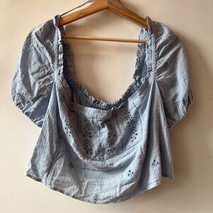 Zara Cotton Flowy Cropped Top NWOT S